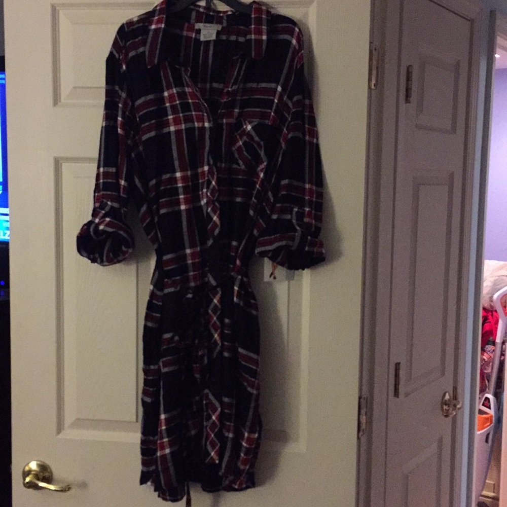 Plaid shirt dress